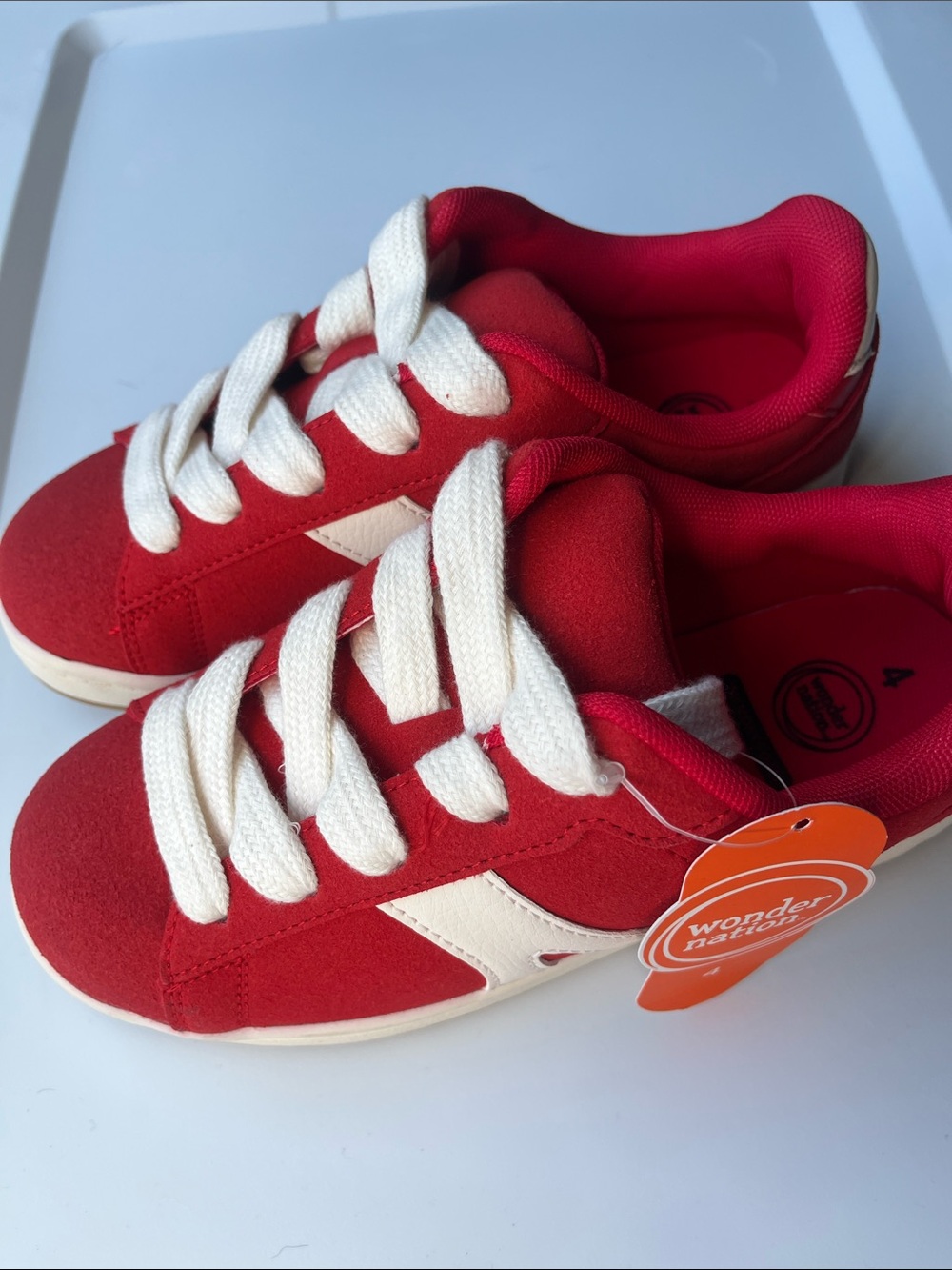 Boys Wonder Nation Red Kids Sneakers with White Laces